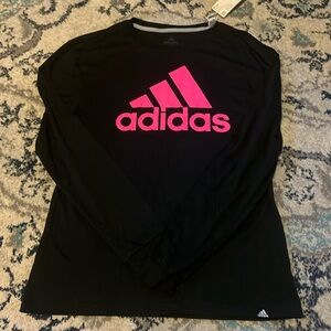 Women’s Adidas long sleeve tee with pink logo